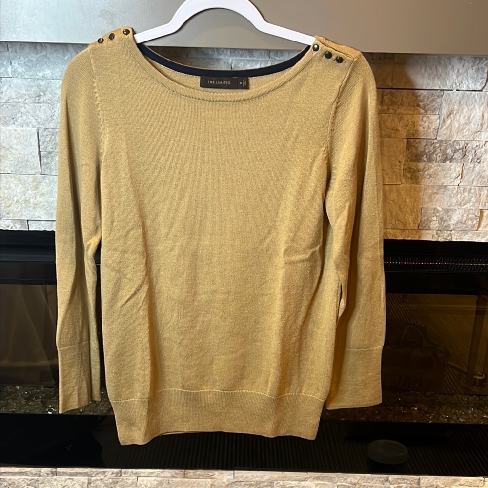 The Limited Tan Merino Wool Crew Neck Sweater